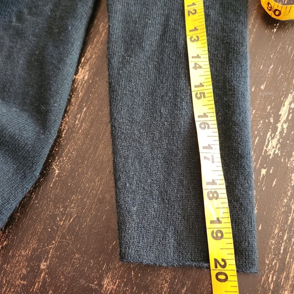 Joie Cashmere Wool Asymmetrical Hem Sweater Dark Green Size M 3/4 Sleeves - Picture 6 of 10